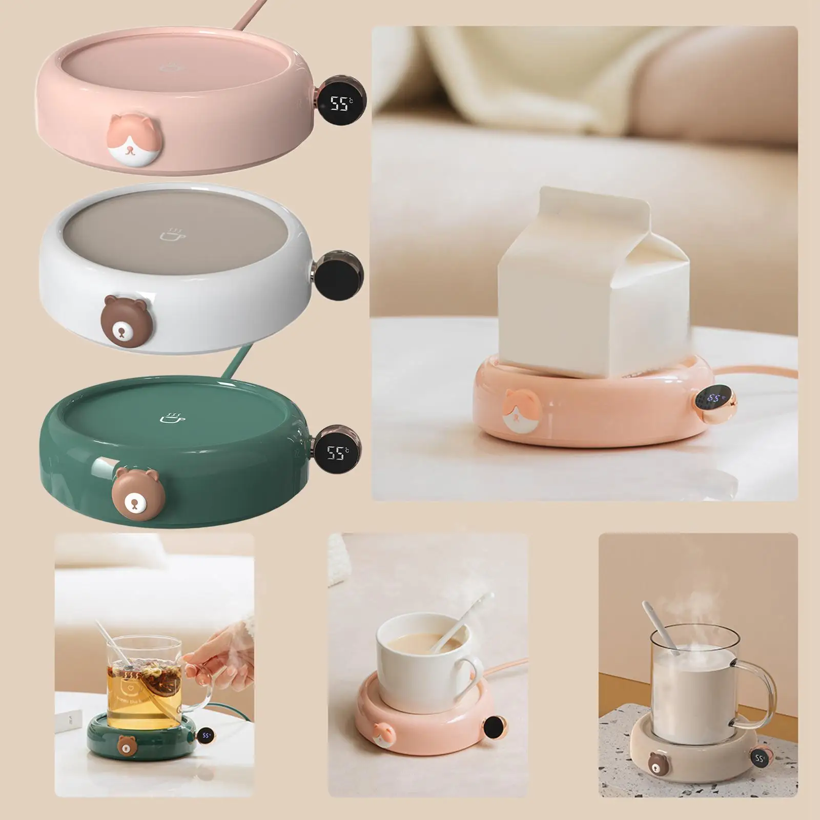 Beverage Heater Digital Display Thermostatic for Coffee Milk Tea Beverage 5V