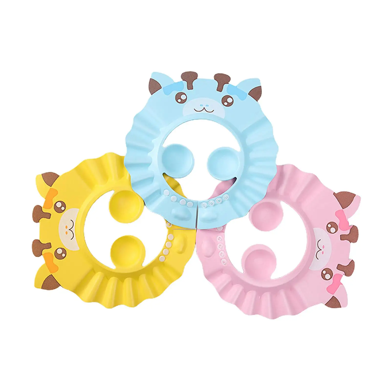 3x Adjustable Baby Bathing Caps for Babies Waterproof Shampoo for