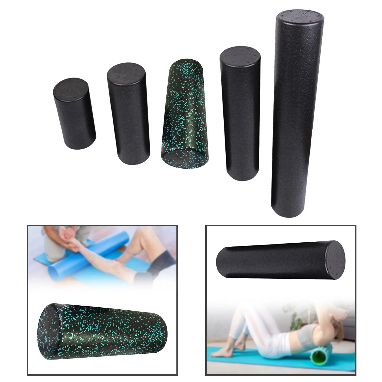Round Foam Roller Balance Trainer Pilates Yoga Column Roller Portable for Leg Back Bodybuilding Indoor Sports Home Gym