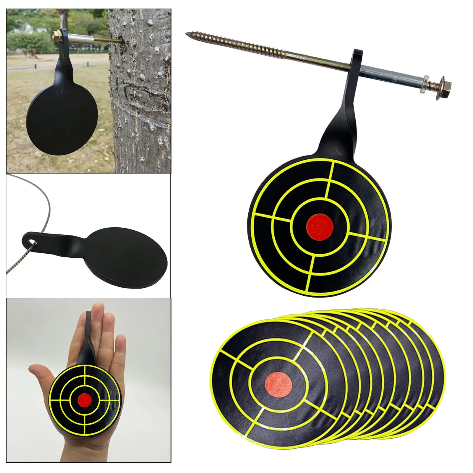 Steel Practice Target Reset Target 5mm Tree Standing Target Rotary Screwed Type for Range Outdoor Sports Toy Hunting Games
