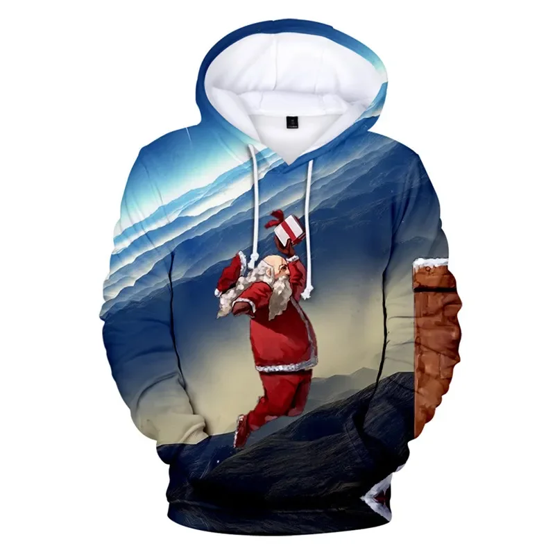 Ugly Christmas Sweater Christmas Unisex Men Women Santa Claus Christmas Novelty Snowman 3D Print Hooded Sweater Warm Sweater