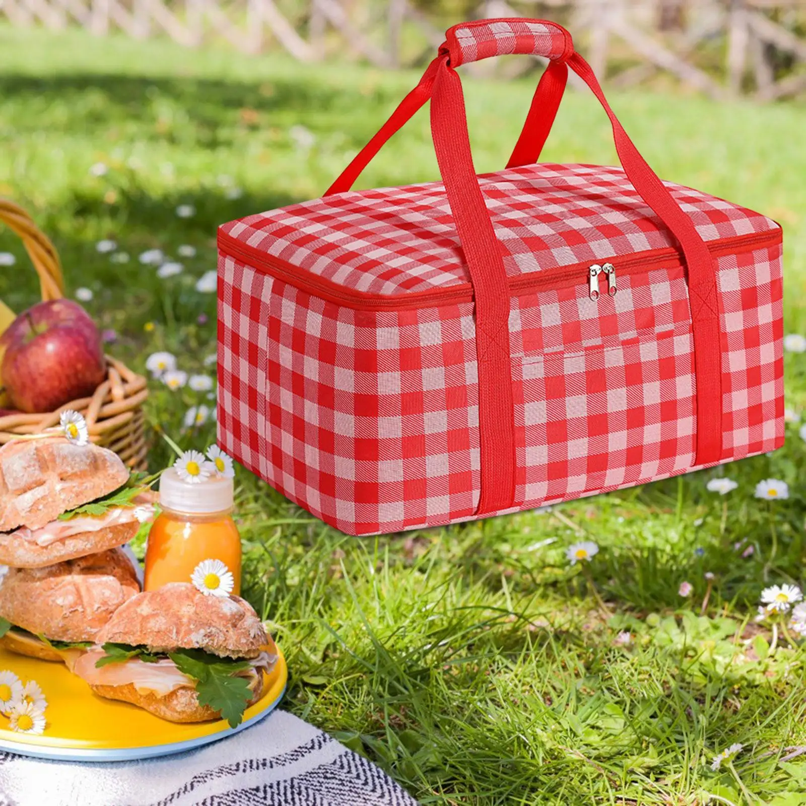 Large Cooler Bag Reusable Food Delivery Tote Bag Food Carrier Lunch Bag