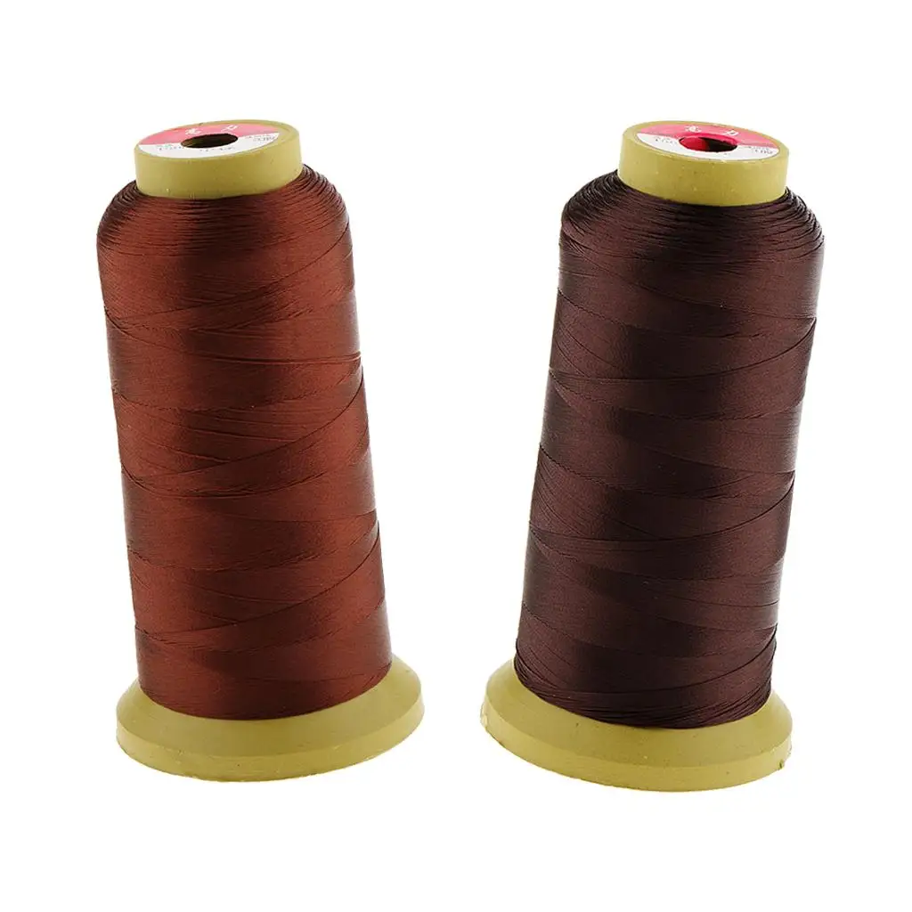 2x Red/Dark Brown Hair Weaving Thread Spool for Making Weft Hair Braids