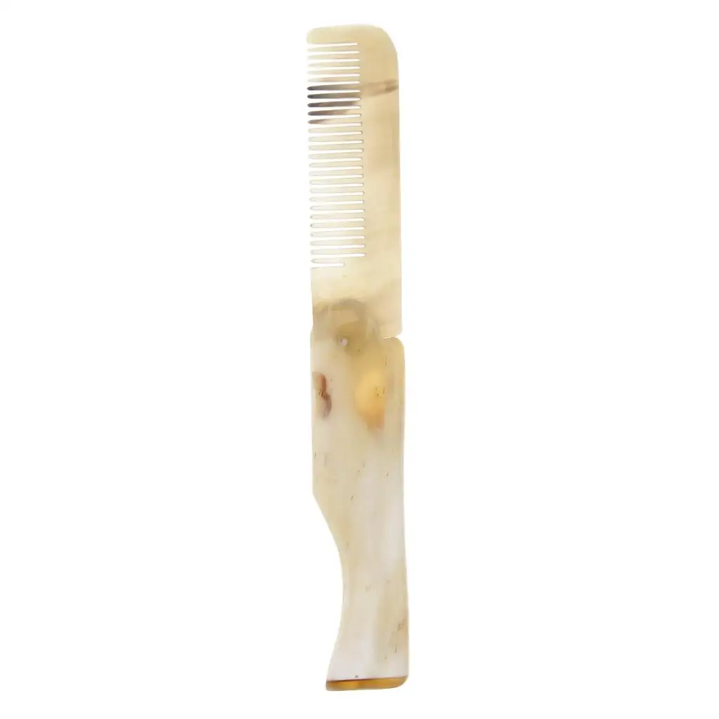 Portable Natural Hair Care Comb Handcrafted Horn Fine Comb Massage Hair Brush