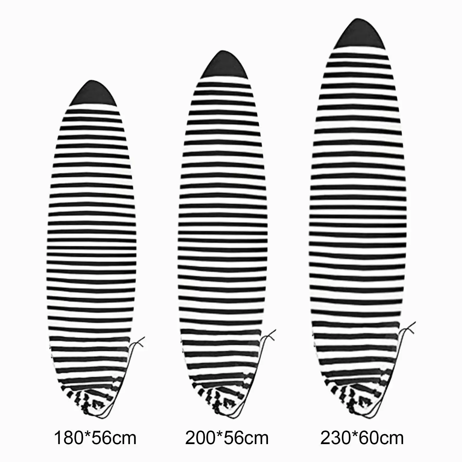 Elastic Striped Surfboard Sock Cover Lightweight Board Protective Bag Soft Storage Cover for Your Surf Board