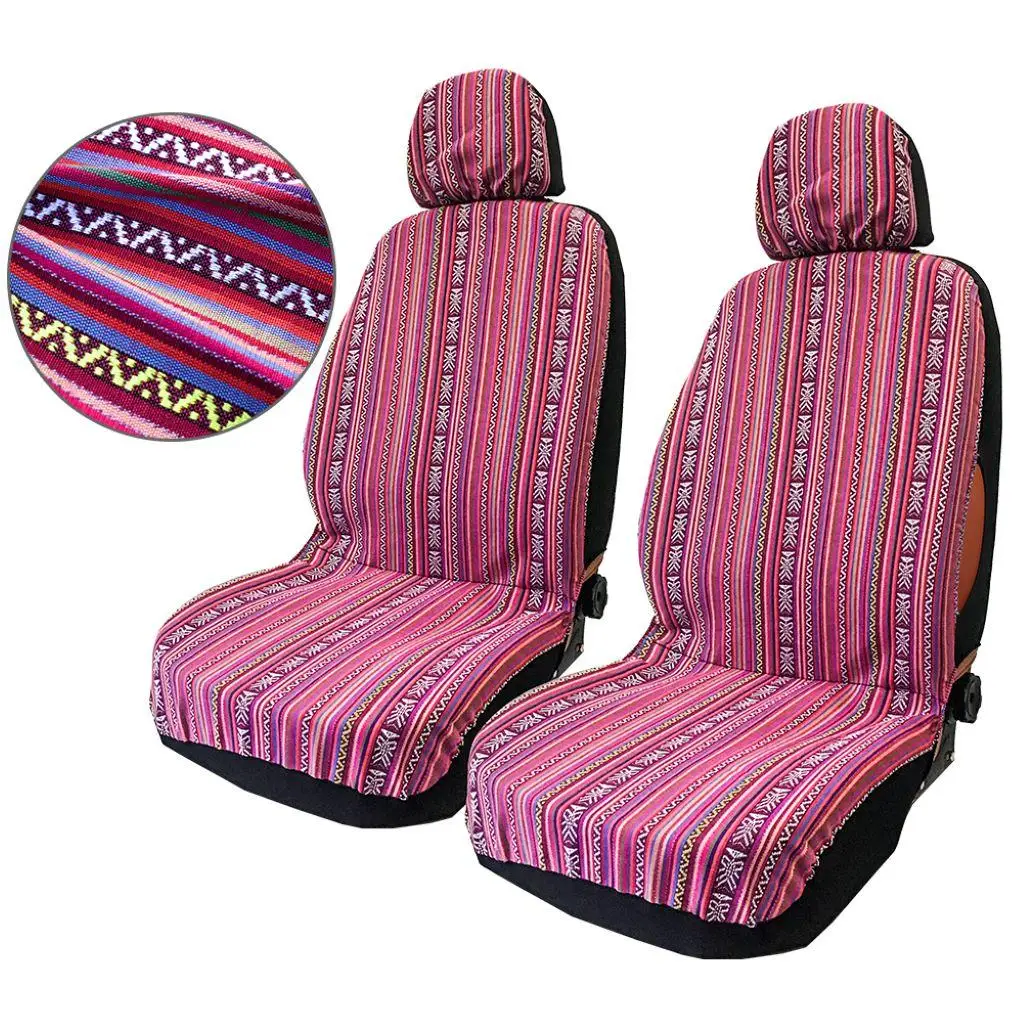4pcs/set Blanket Covers-Stripe Colorful Seat Detachable Covers (Pink)