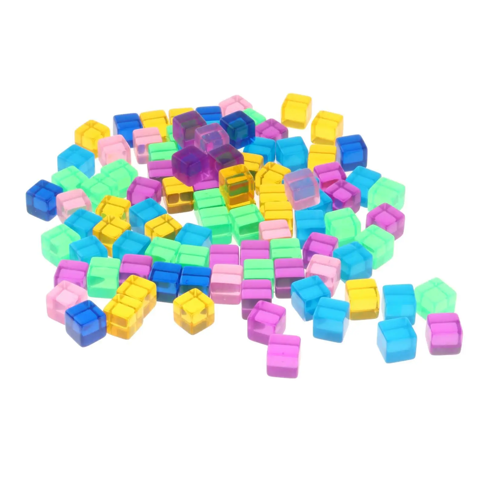 100 Pieces D6 16mm Transparent Blank Dices Translucent Colors Colorful Dice Square Dice for Party Favors Puzzle Game Dice Games