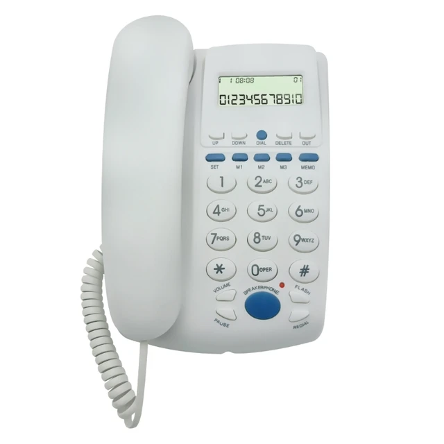 Teléfono fijo con cable, teléfono fijo con botón envío directo - AliExpress