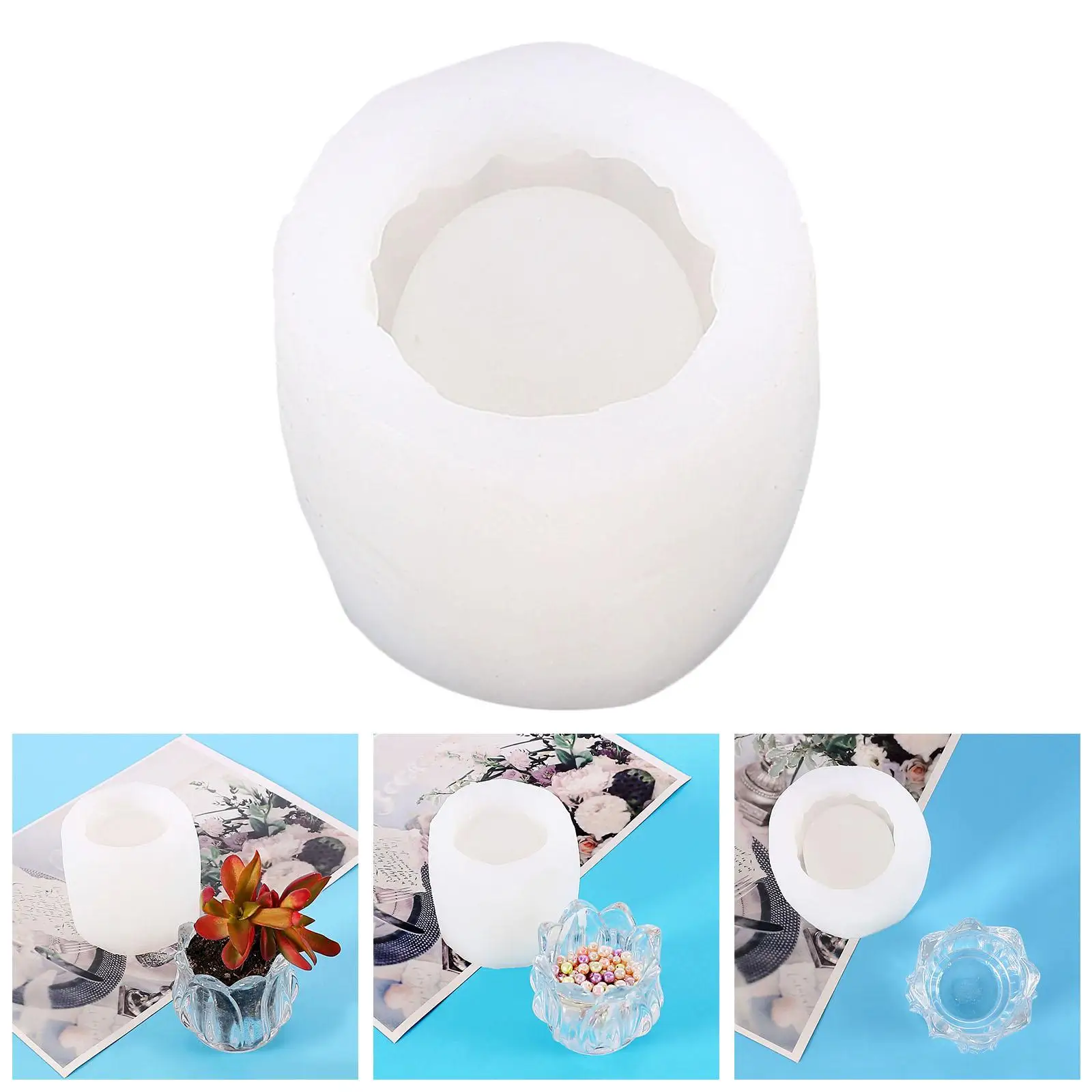 Epoxy Resin Silicone , Flower Pot  for Candle Soap Jewelry Box Holder Container , Casting  for Resin, Concrete, Cement
