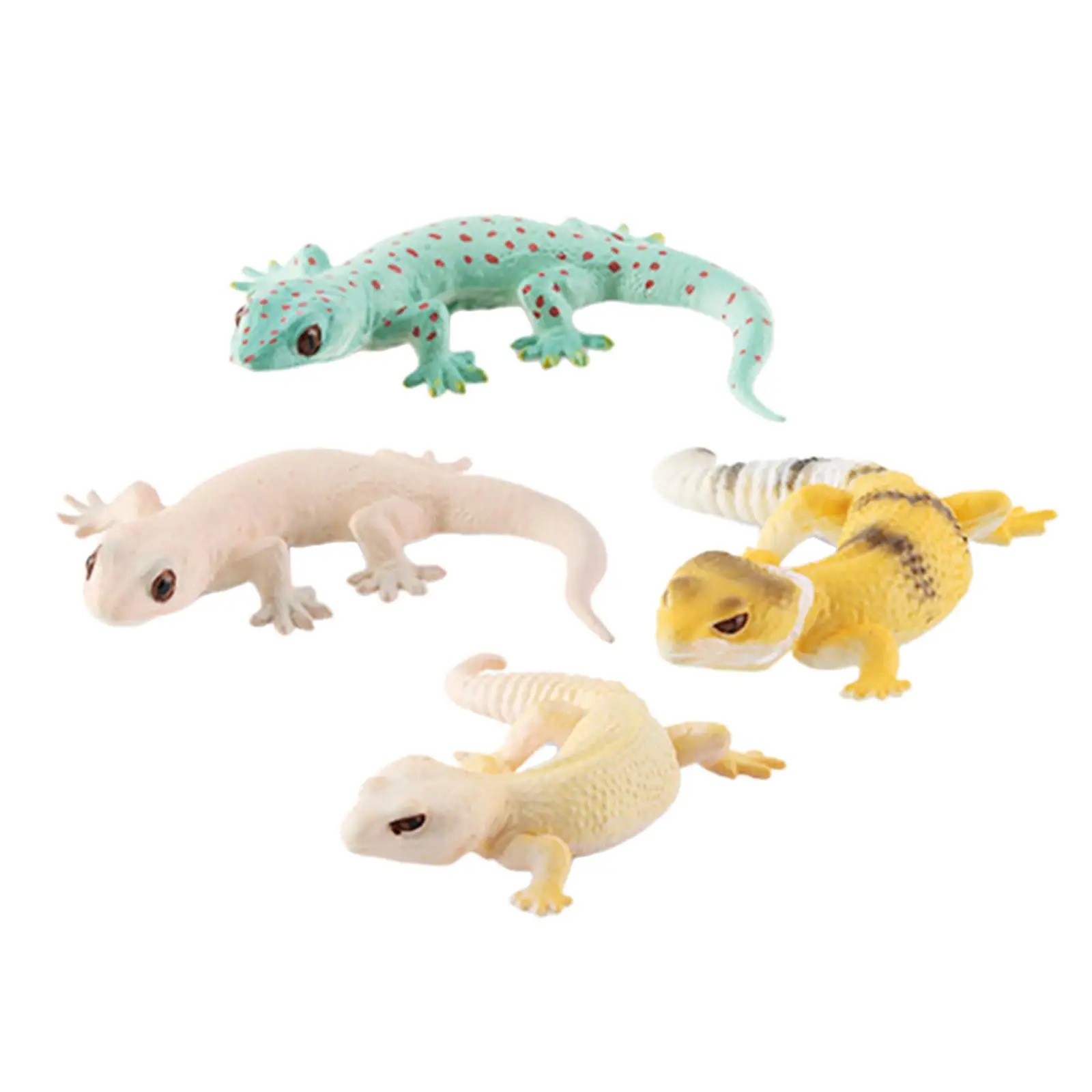 4Pcs Lizards Models Collectible Educational Toy Animal Figures for DIY Projects Fairy Garden