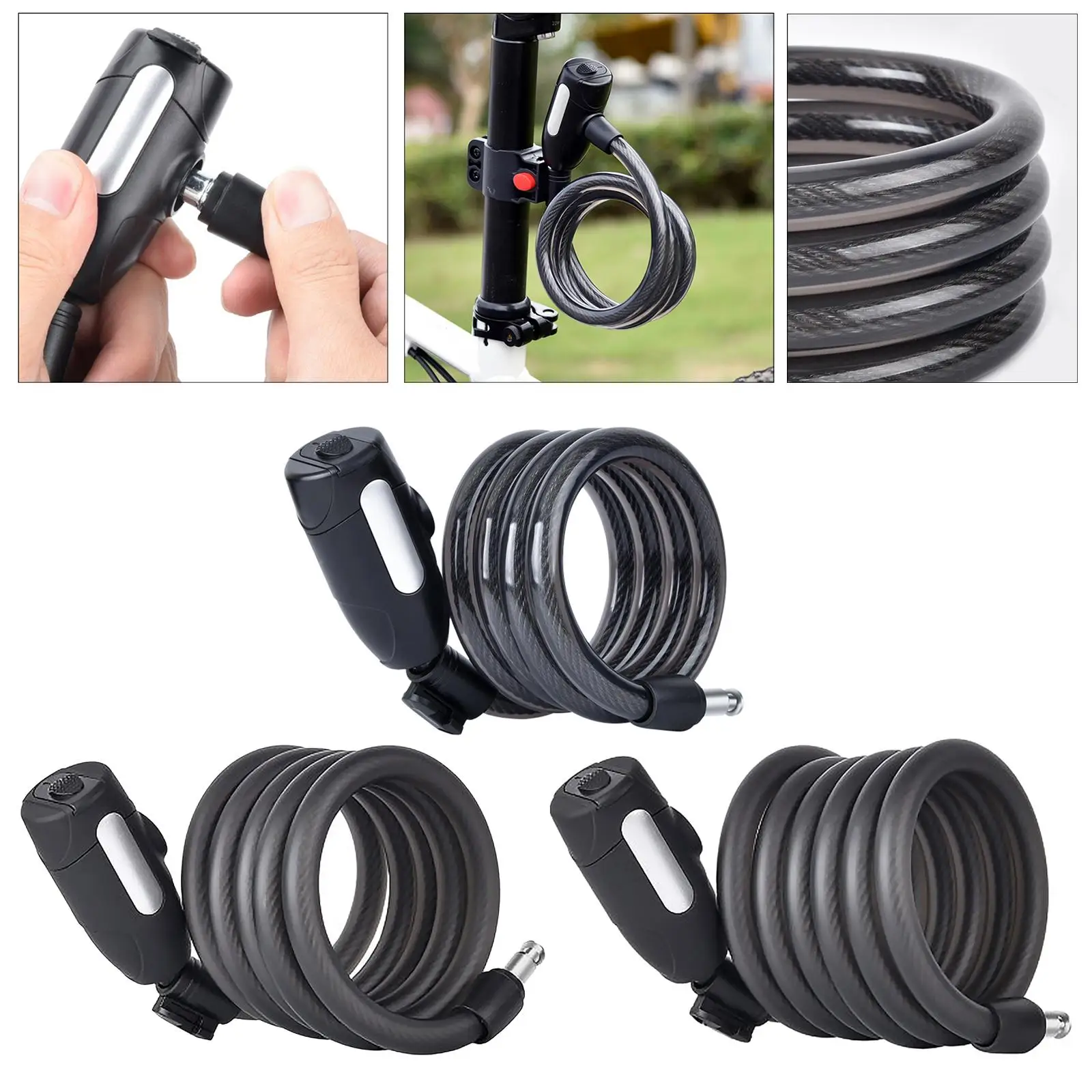 Bike Lock Anti Theft Security Bicycle Accessories Cable Lock MTB Road Bike Motorcycle Cycling Steel Safety Lock