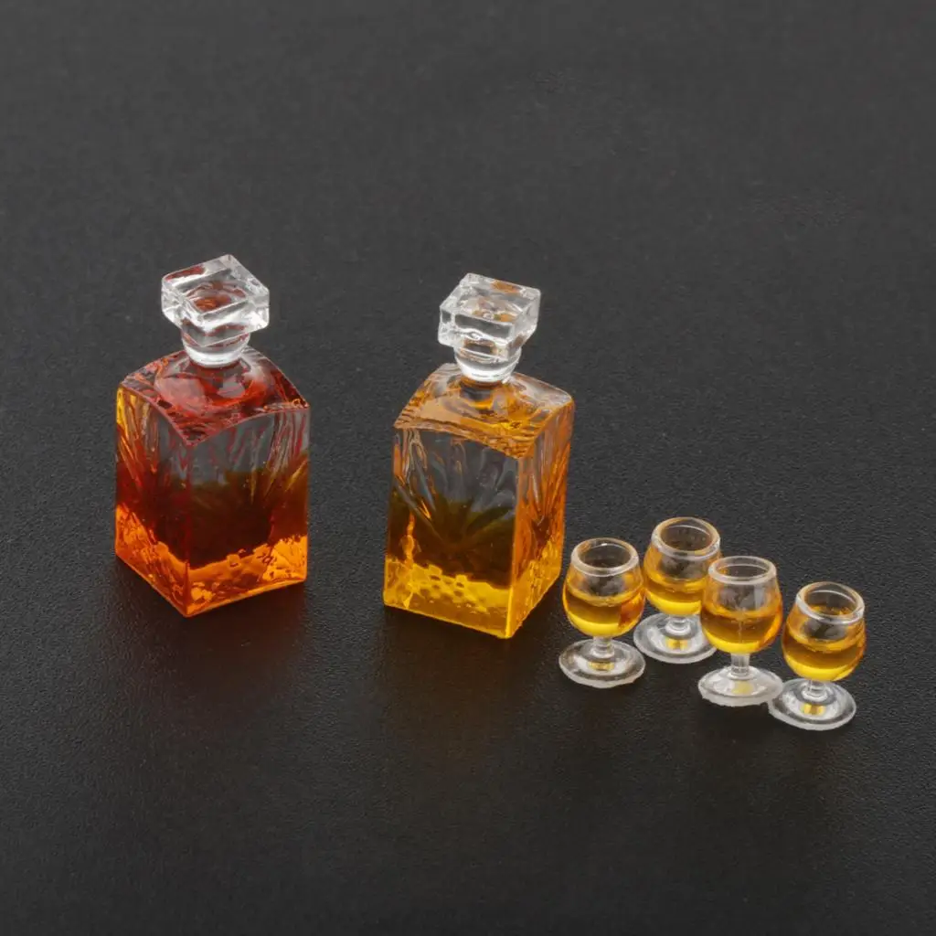 1/12 Dollhouse Miniature Accessories Bottle Pub Bar Cabinet Model