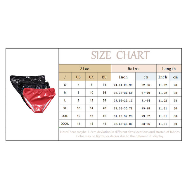 Women Faux Leather Briefs Sexy Bright Small Wrapped Hip Bright Mirror Paint  High Waist Appeal Lingerie