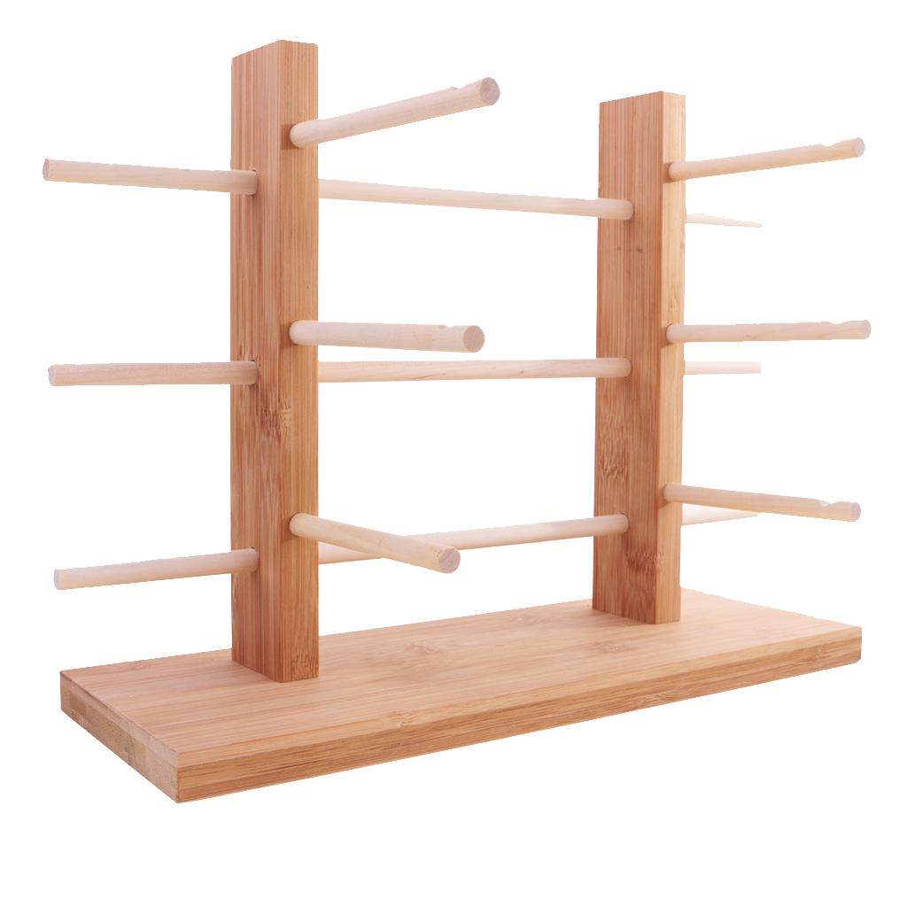 Wood Display Rack Sunglass Eyeglass Counter Stand Organizer 2-Row 3/4/5/6 Layers