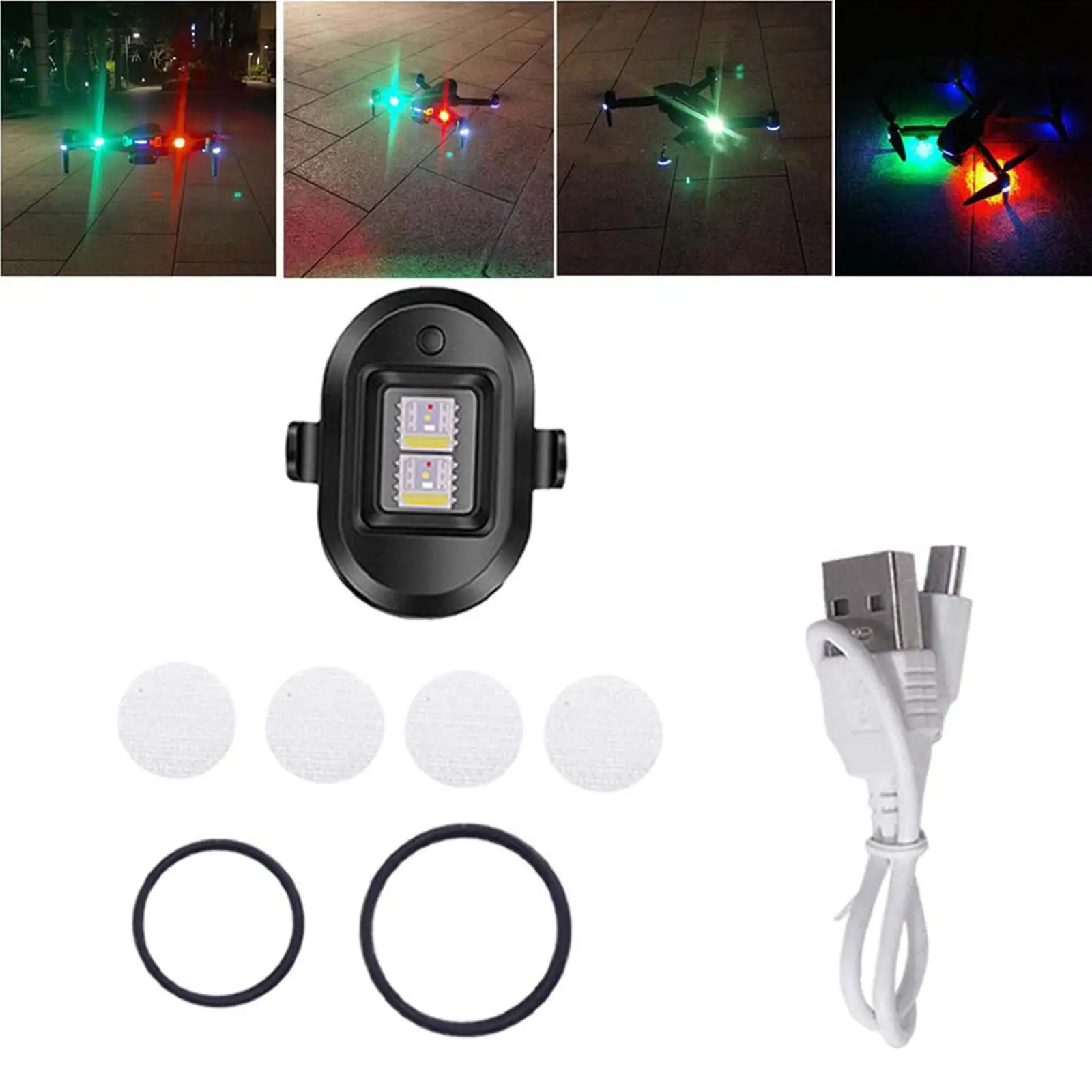 Lightweight Drone Strobe Lights Flash Signal Lamp 7 Colors RGB LED Lights Flash Lamp Anti Collision Light for DJI Mini/ Phantom