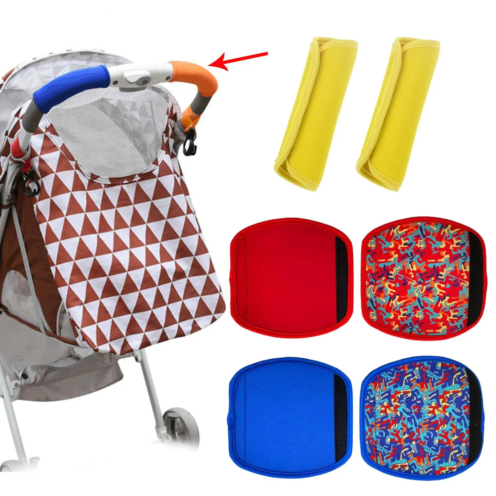 2x Multifunctional Baby Stroller Handlebar Handrail Covers Sleeve for Infant