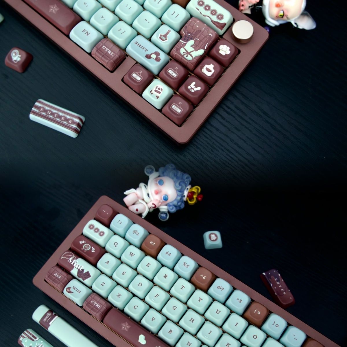 Chocolate Keycaps, sublimação PBT, ECO Altura, bonito, 138 chaves