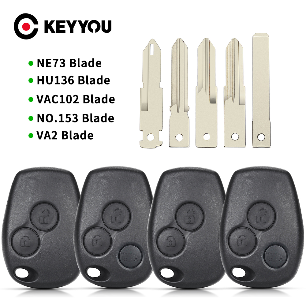 KEYYOU 3 Tasten Ersatz Auto Schlüssel Shell für Renault Logan Sandero Clio Fluence Vivaro Master Verkehrs Schlüssel Fall Ohne Klinge. – Detail 2