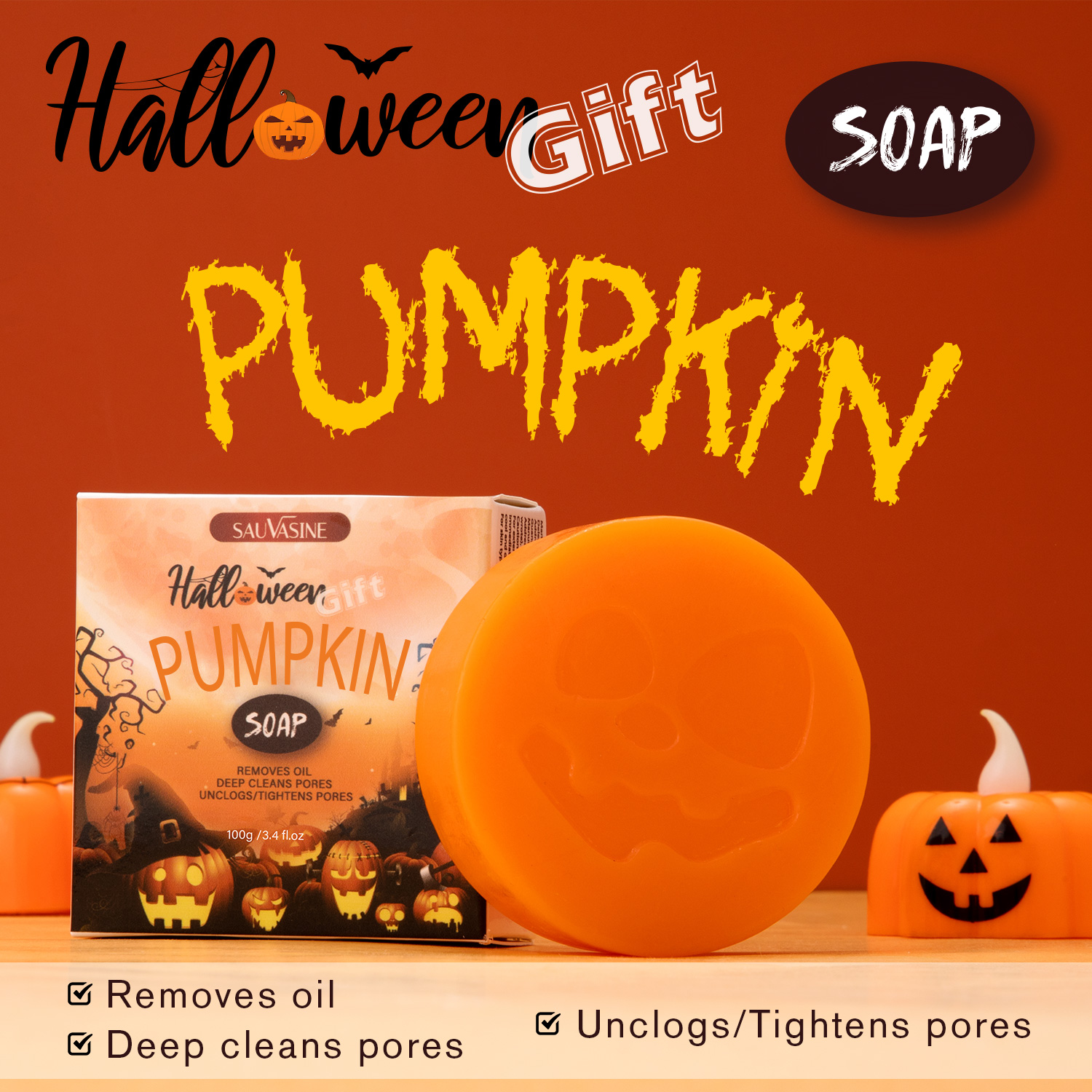 Best of Halloween Pumpkin Essence Hand Soap Halloween Gift Citrulline Kojic Acid Whitening Brightening Skin Remove Pimples Dark Spot Reviews & Tips