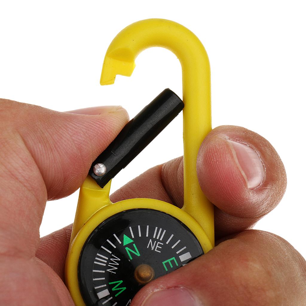 Multifunction Mini Compass Carabiner Quick Release Buckle Keyring Hiking Hunting