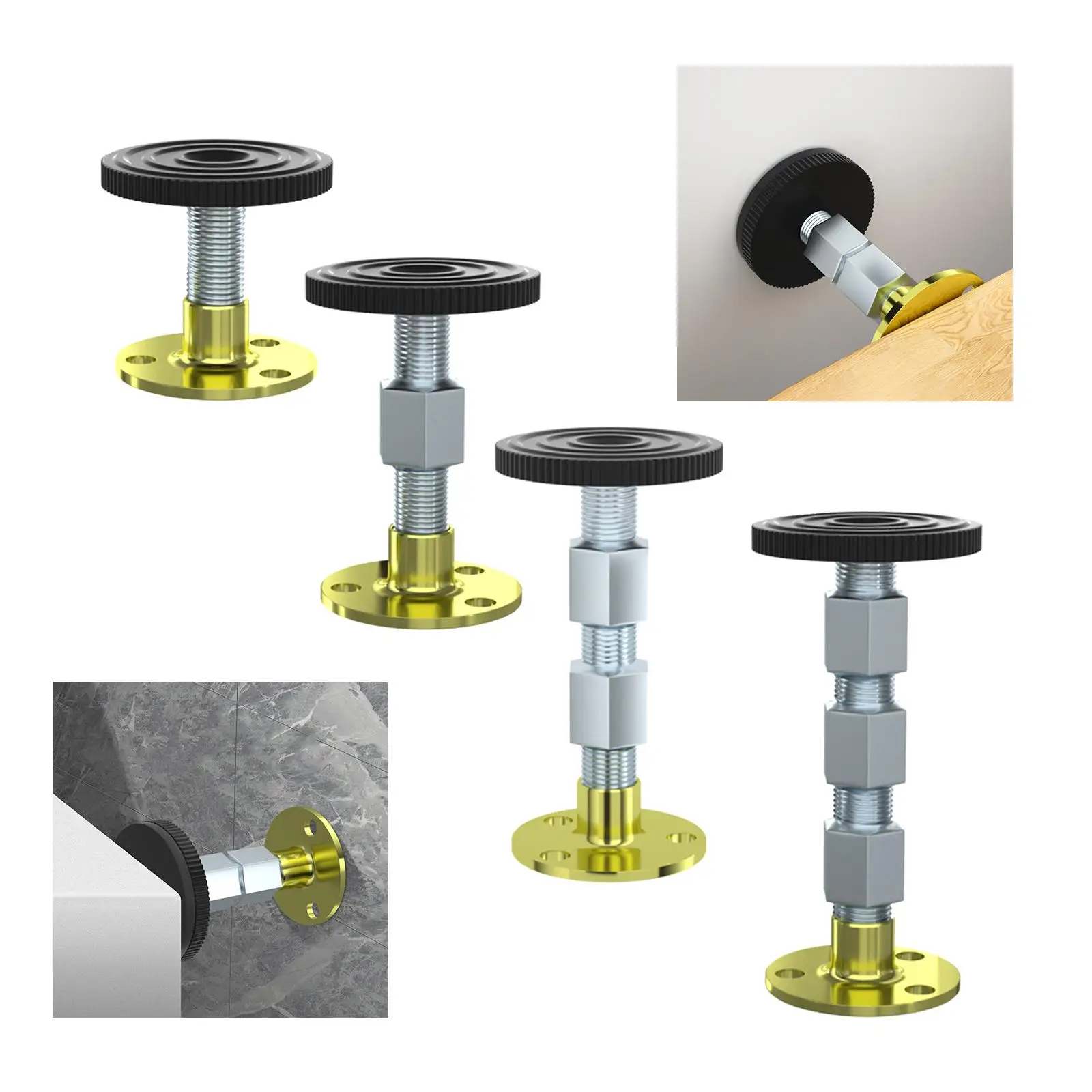 Household Threaded Bed Frame Easy Install Headboard Stoppers Fixer Support Stabilizer for Room Cabinets Beds Wall Sofas