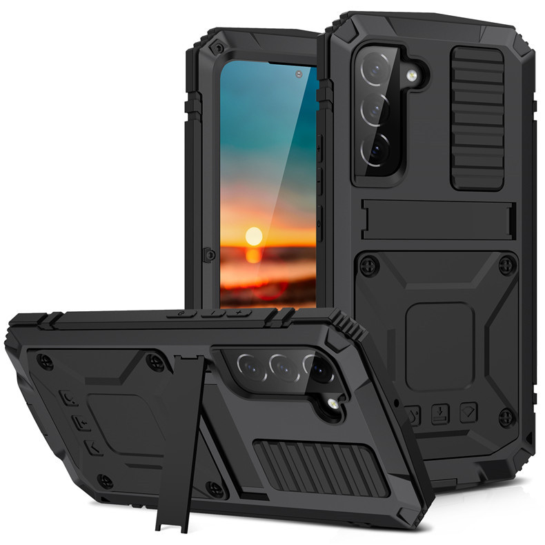 Rugged Armor Full Phone Case for Samsung Galaxy S23 S22 S21 S20 Plus Note 20 Ultra A32 A72 A52 Metal Aluminum Shockproof Cover
