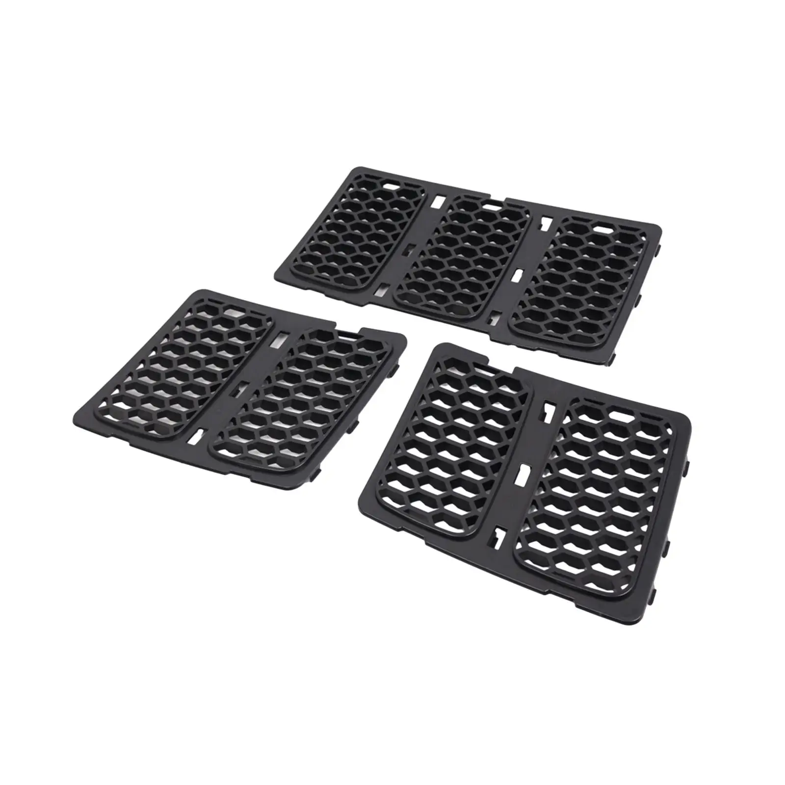 3x Honeycomb Grille Inserts Easy Installation 68143073AC 68143074AD Black High Quality Replacement Parts Auto Accessory