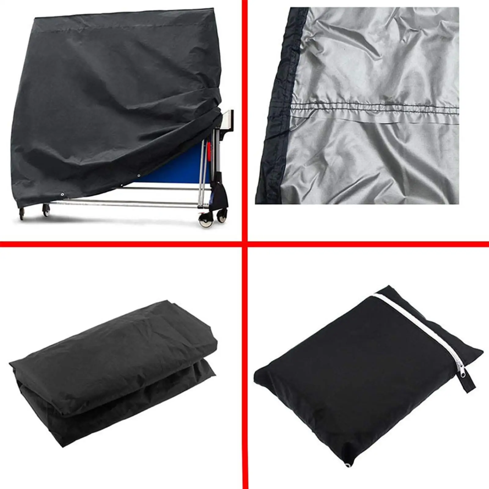 Table Tennis Table Dust Covers Durable Portable Lightweight Unique Rain Resistant Collapsible for Garage Outdoor Accessories