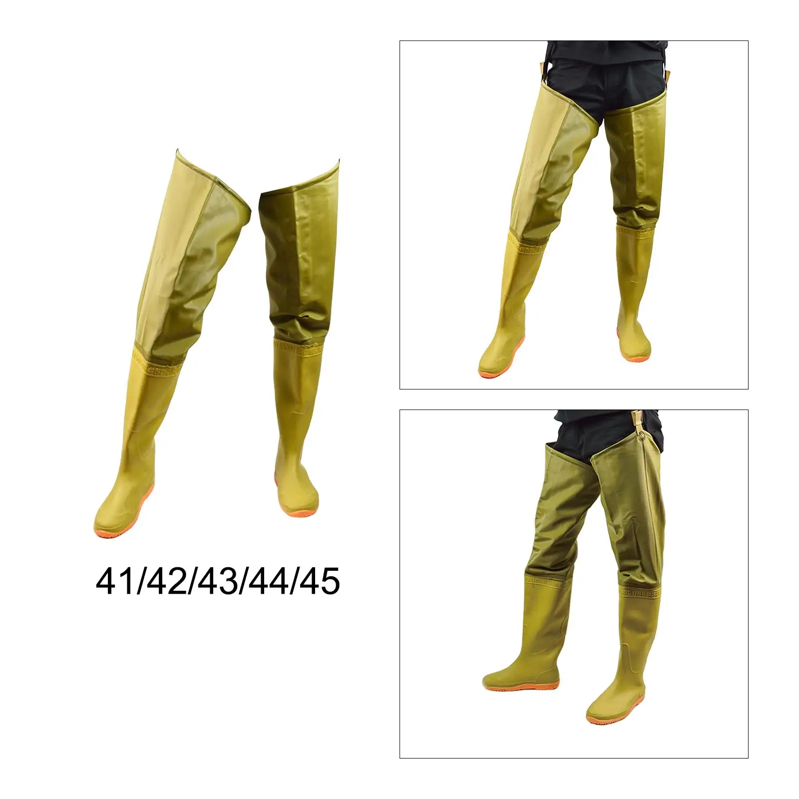 Fishing Hip Waders Waterproof Wading Hip Boots Wellies with Cleated Outsole Rain Boot Wading Trousers for Wading Agriculture