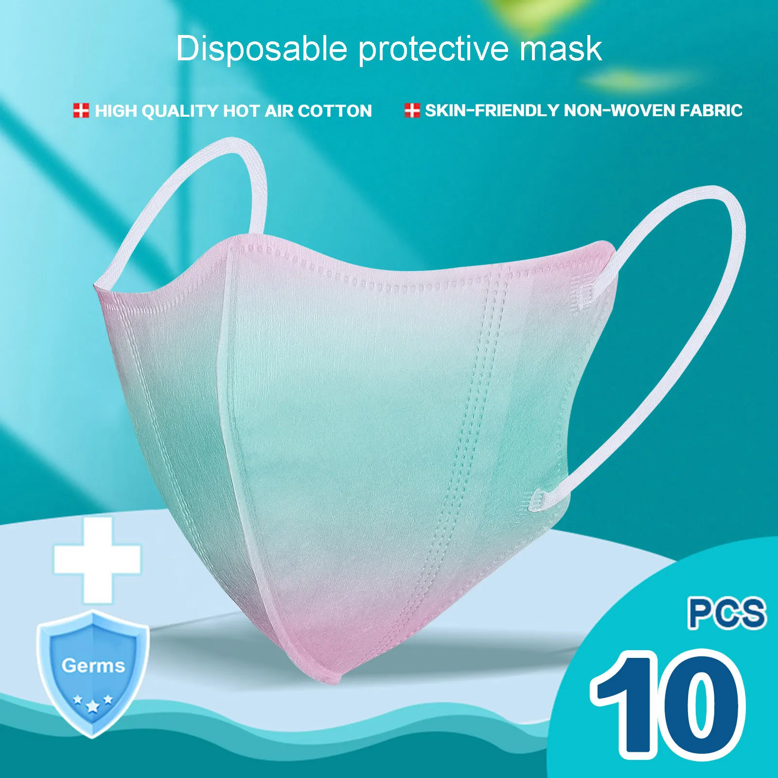 10pc Adult Colorful Print Disposable Mask Mouth Protection 3-Layer Mouth Mask Cloth Breathable Face Mask Masque Halloween halloween costumes