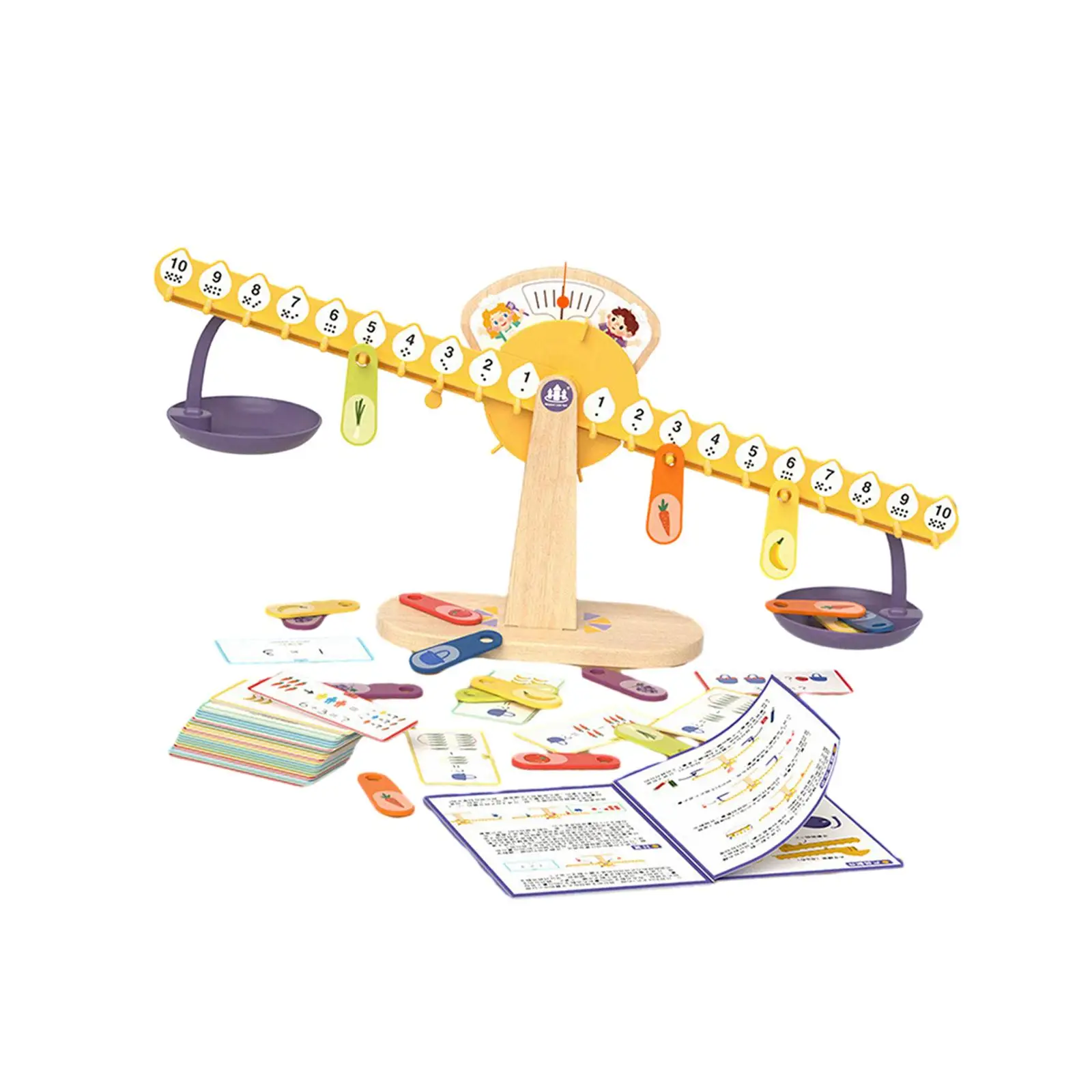 Kids Balance Scale Educational Board Game Fine Motor Skill Montessori Toy Mathematics Manipulative for Kids Ages 3 4 5 6