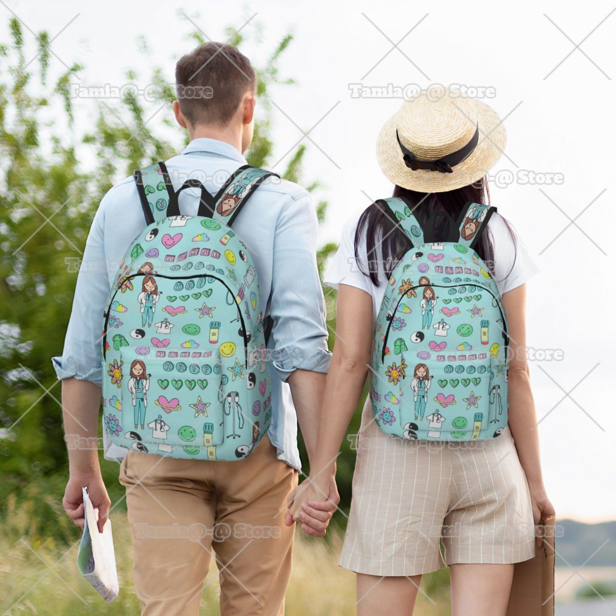 homens e mulheres, mochila de trabalho escolar,