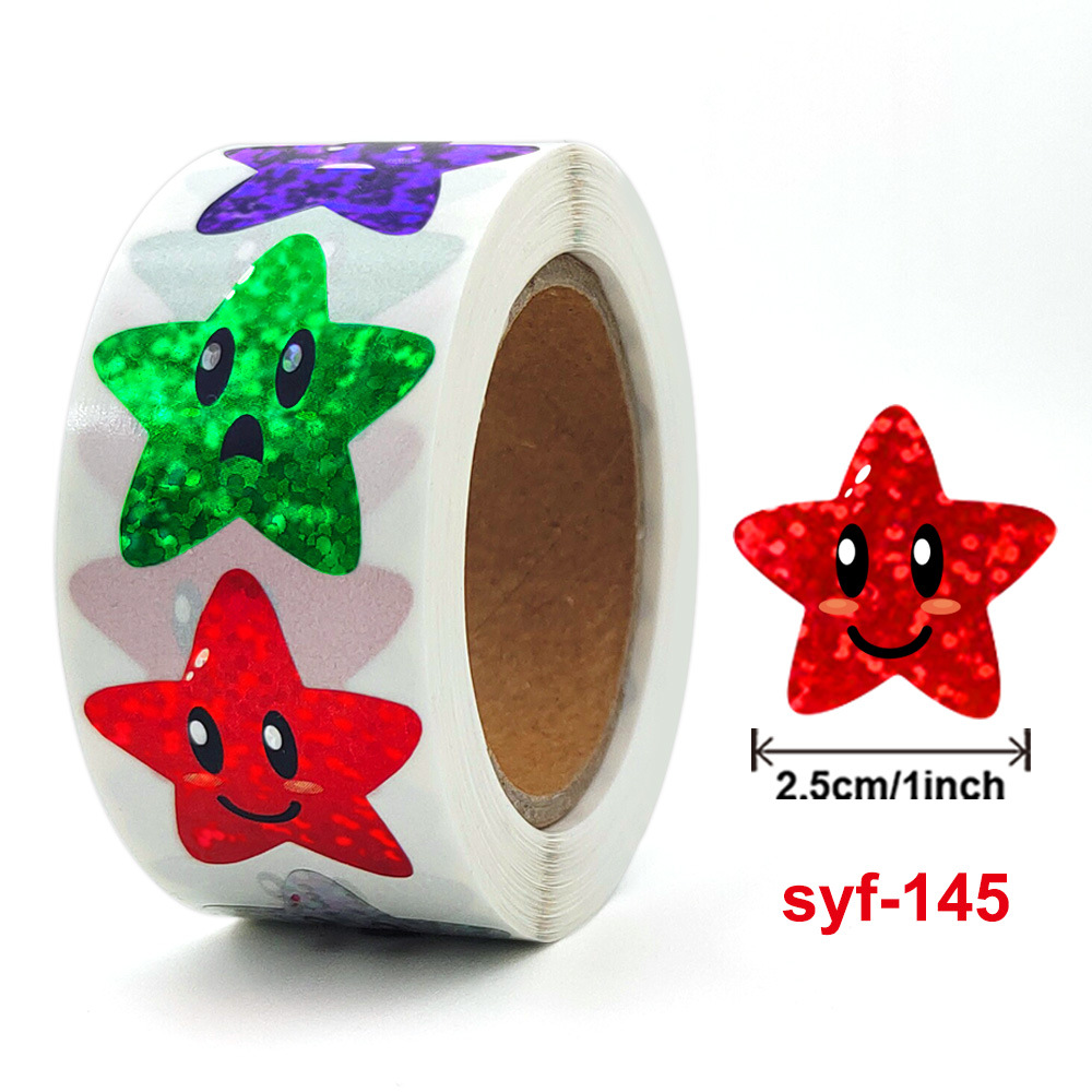 Holo graphische silberne Stern aufkleber für Kinder belohnen 500 Stück Folien stern aufkleber etiketten für Wand handwerk Klassen zimmer lehrer bedarf – Detail 2