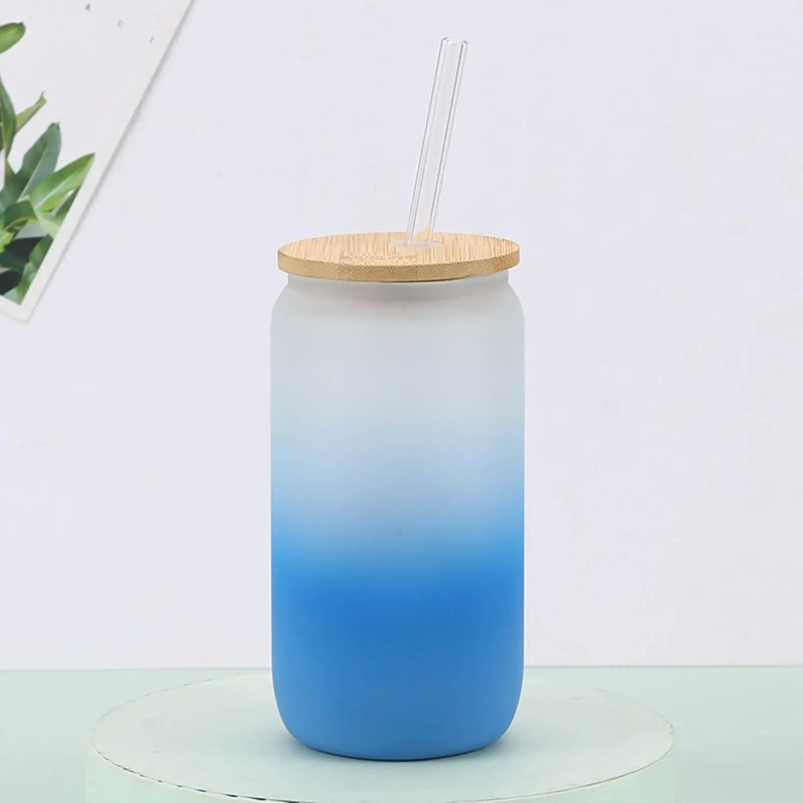 16oz Boba Cup with Straws Motivational Water Bottle Juicing Cups Mason Drinking Jar Wide Mouth Smoothie Cups for Camping Office