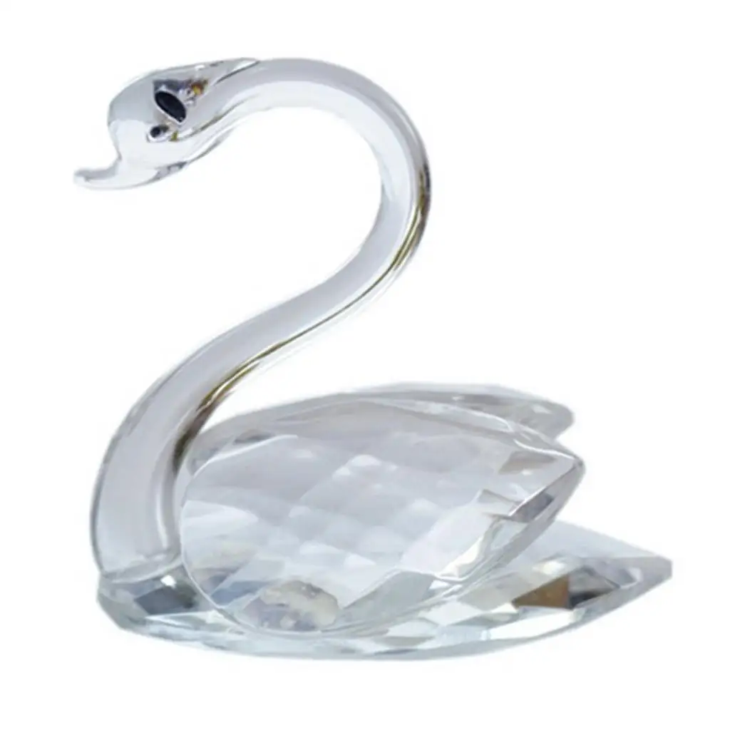 Artificial Crystal Swan Table Decor with Box Novelty Gift Wedding Favors