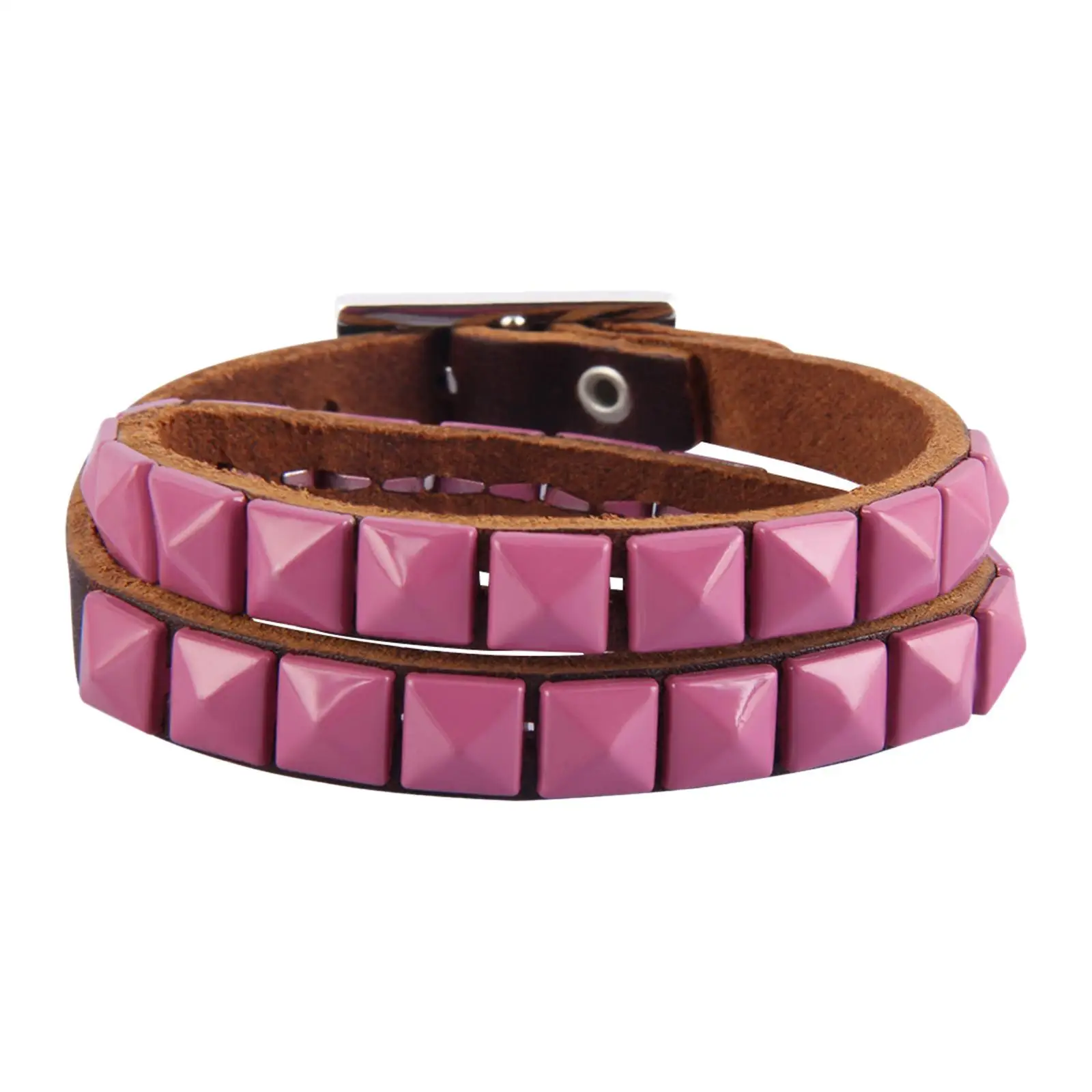 Gothic Punk Rock Studded Bracelet Wide Thick Adjustable PU Leather Wristband Jewelry for Party Favors Men Women Halloween