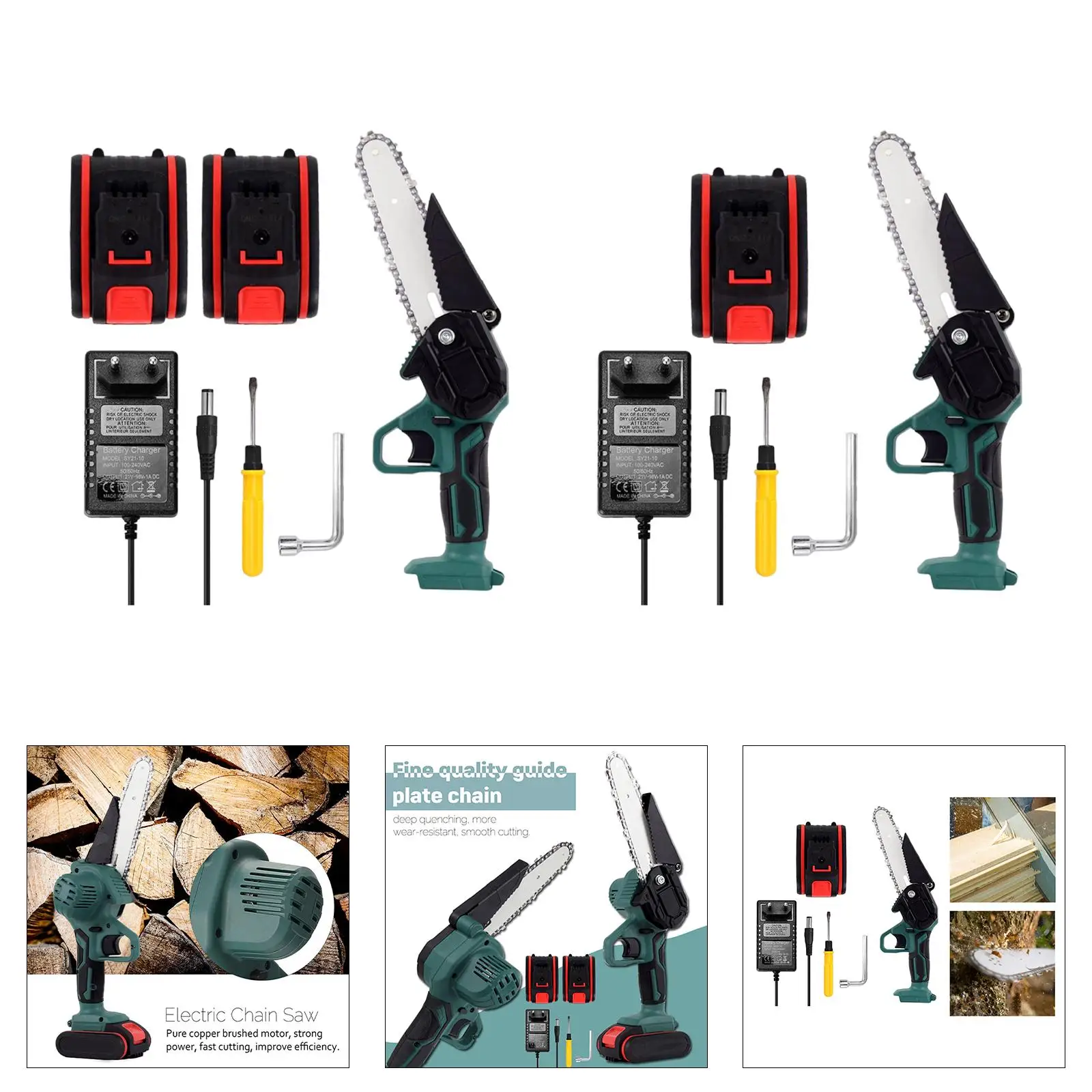 6 Handheld Mini Electric Tool Rechargeable Woodworking Cutter with Battery for Logging Trimming Pruning Garden