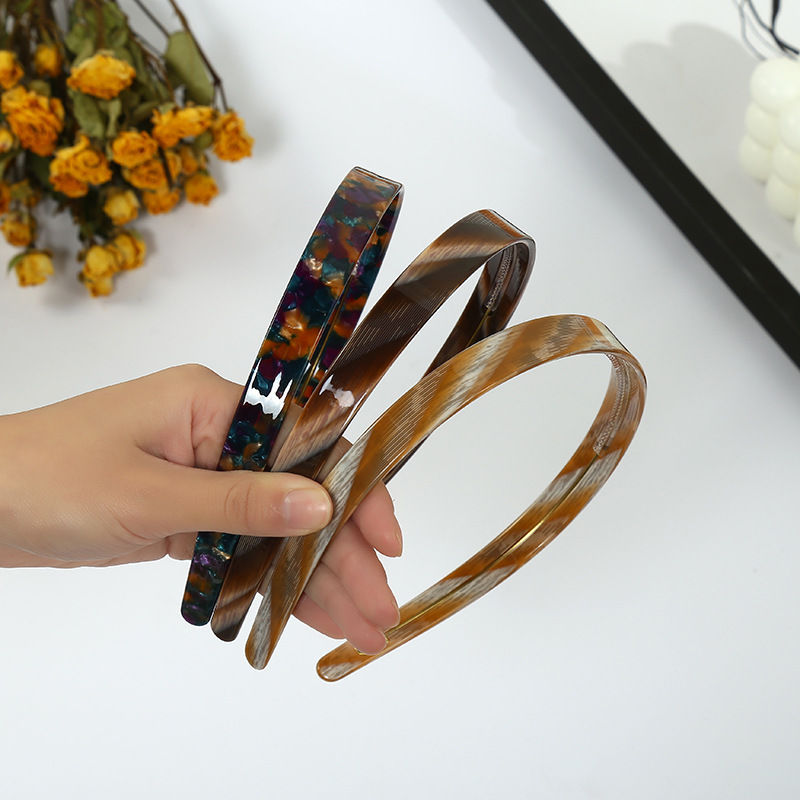 Koreanische Version von Ins Schmuck Acetat Haarschmuck Schildpattfarbe Stirnbänder Damen Gesichtswäsche Haarbänder Spot Großhandel – Detail 3