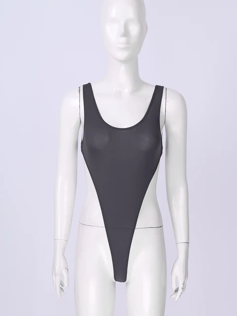Women's Swimsuit Sexy High Cut Thongs Bodysuit Underwear One-piece Swimwear  Sleeveless Leotard Swimming Bathing Suit Clothes - One-piece Suits -  AliExpress