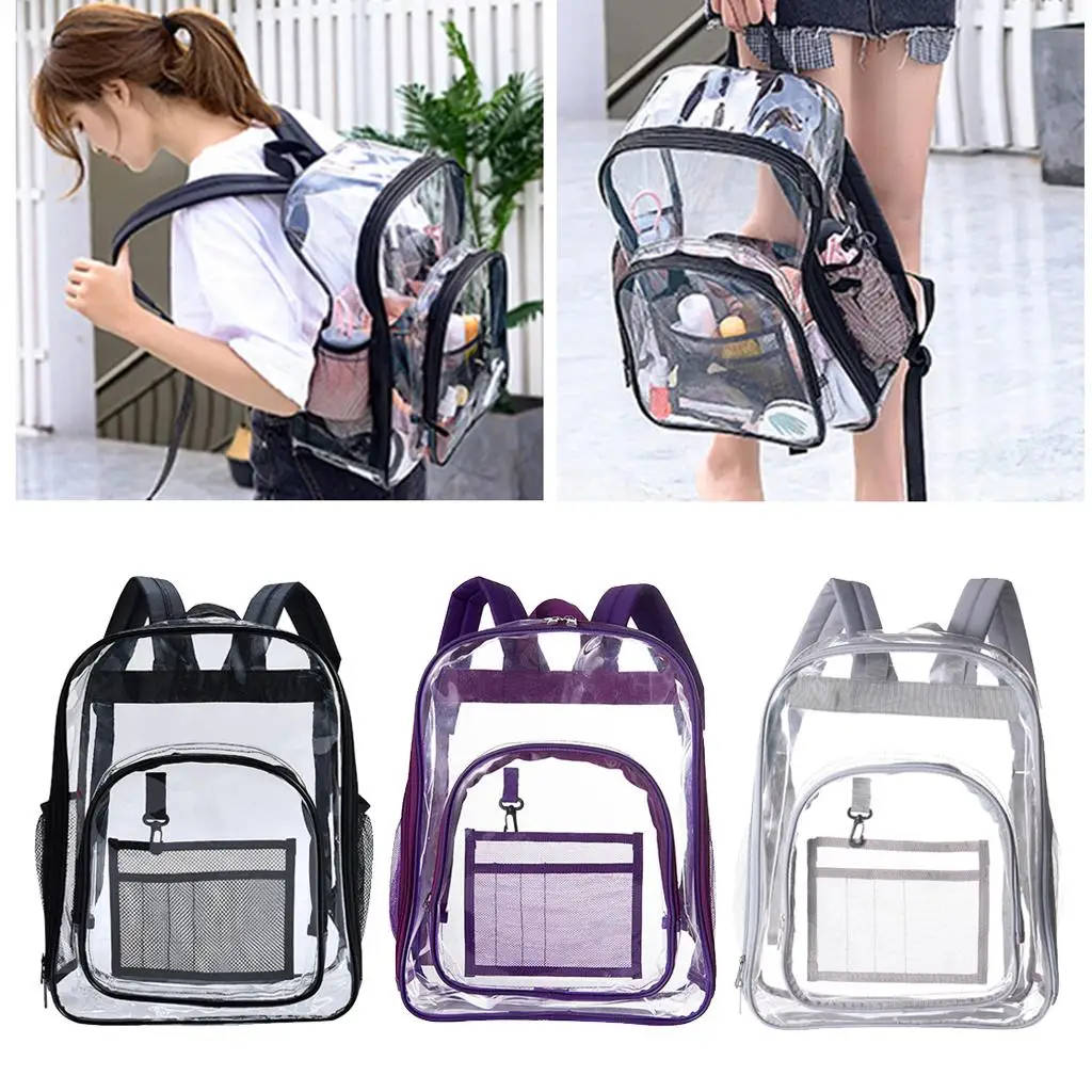 Clear Backpack Heavy Duty Transparent Bag for Stadium Work Concert Travel