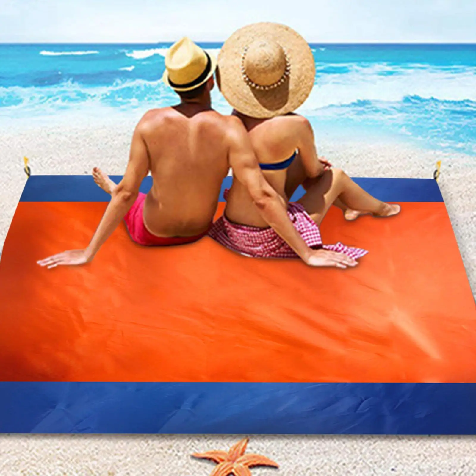 Multipurpose Sun Shade Sail Beach Blanket Beach Mat Waterproof Canopy Sandproof Sunshade for Camping Backyard Patio Outdoor Pool
