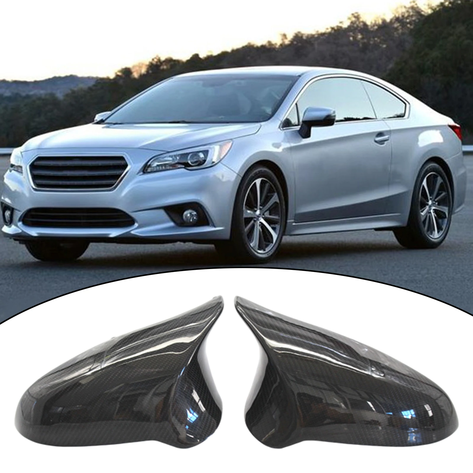 2Pcs Side Mirror Rearview Covers Caps Replacement 80 15-2018