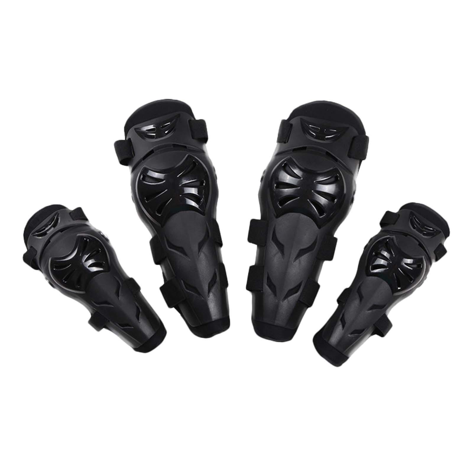 4Pcs Motocross Elbow Knee Shin Guards Adjustable Elbow Knee Pads for Motocross Motorcycle Skateboard Powersports Cycling