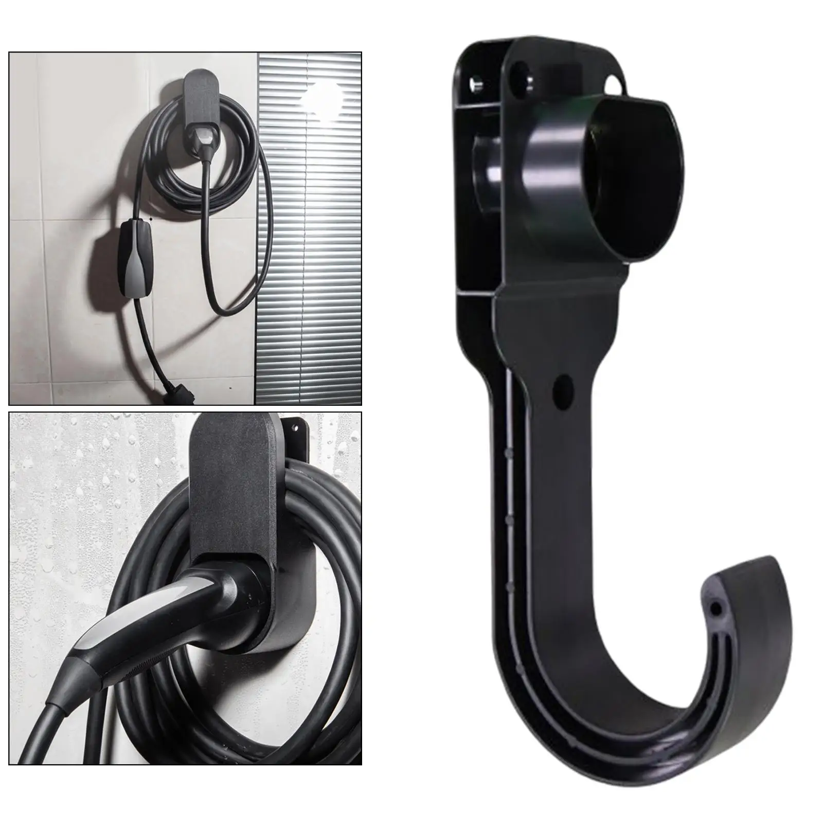 EV Charger Holder EV Electric Vehicle Bracket Wall Mount Charging Cable Organizer Accessory Car with Hook Screws Holster Dock