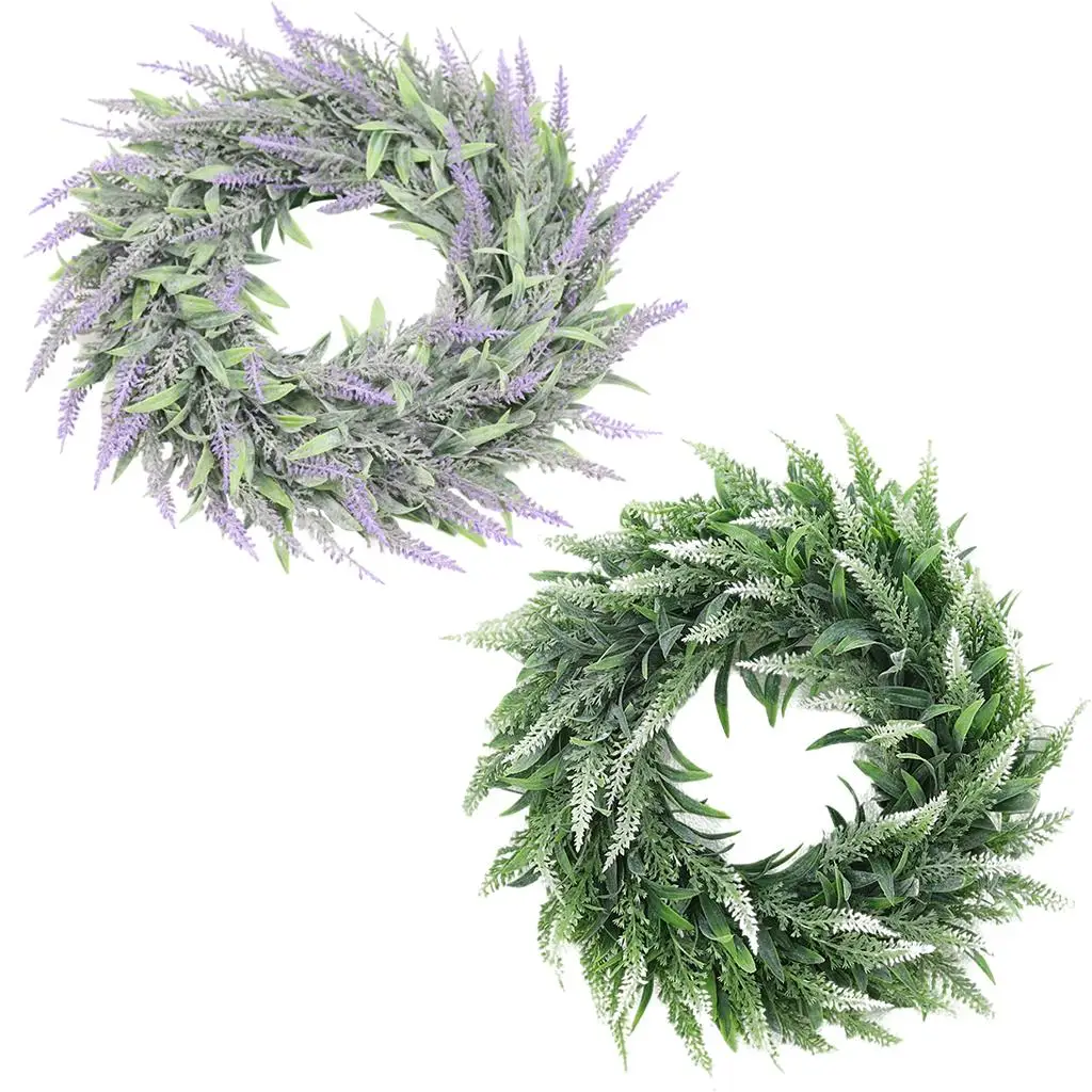 Artificial Lavender Wreath 14.2