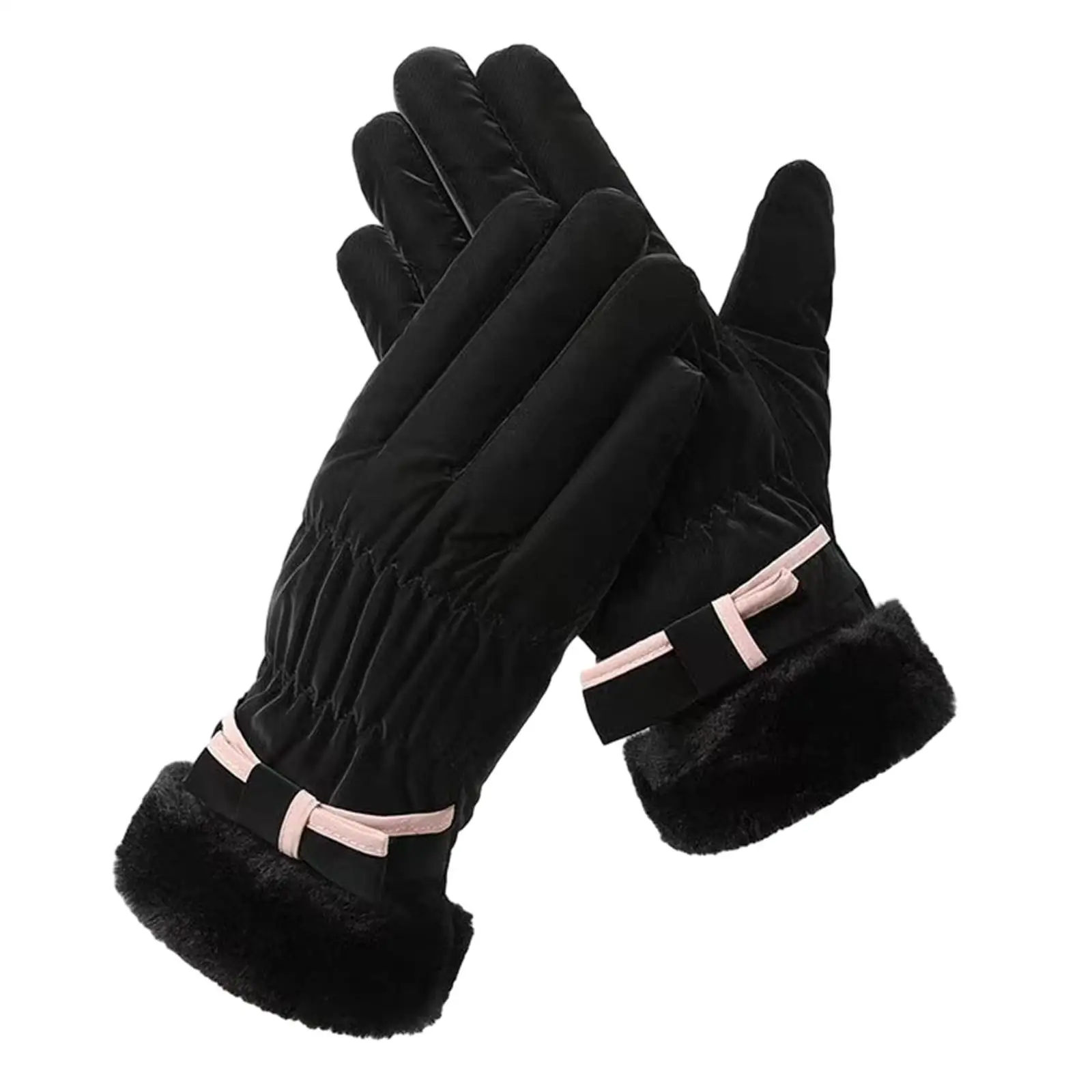 Women Winter Gloves Plush Lined Water Resistant Fashion Cold Weather Gloves for Skiing Motorcycle Work Outdoor Sports Hiking