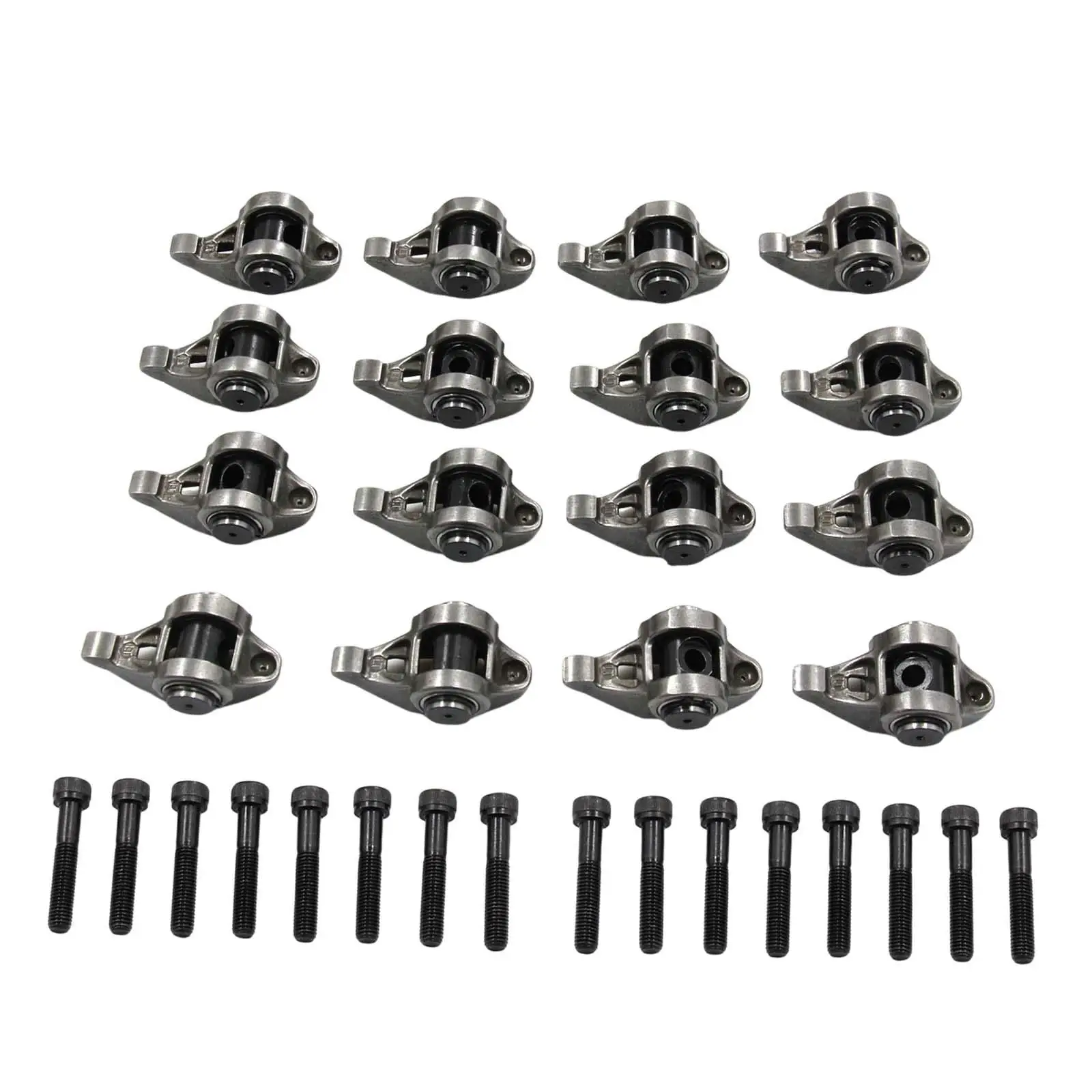 16x Rocker Arms and Bolts with Trunion Kit 10214664 Easy Installation for Chevrolet LS1 LS2 LS3 LS6 4.8 5.3 5.7 6.0 Engines