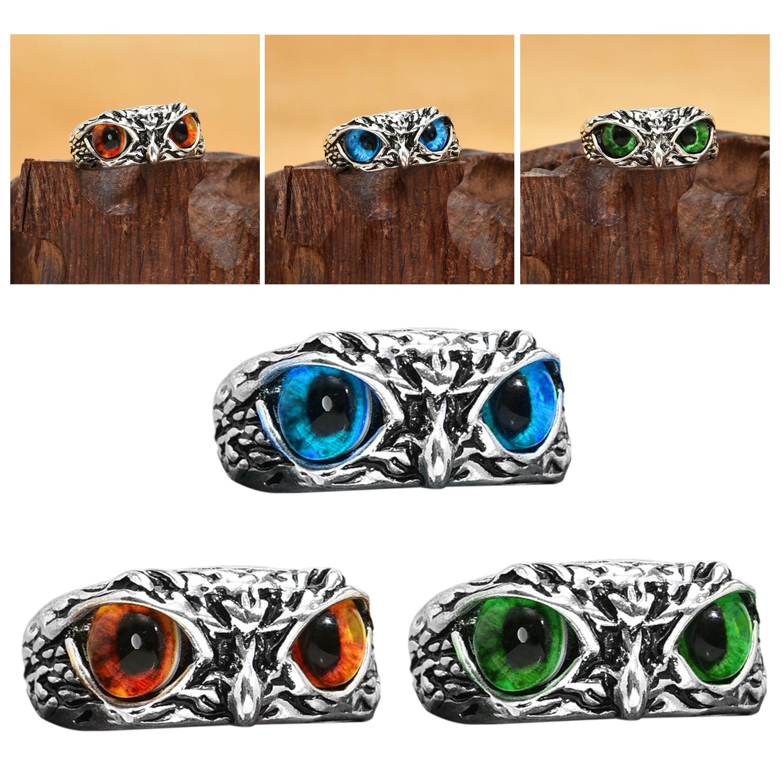Punk Charming Fashion Owl Ring Adjustable Creative Jewelry Rock Gothic Hand Loop for Holidays Party Clubs Dance Parties Unisex