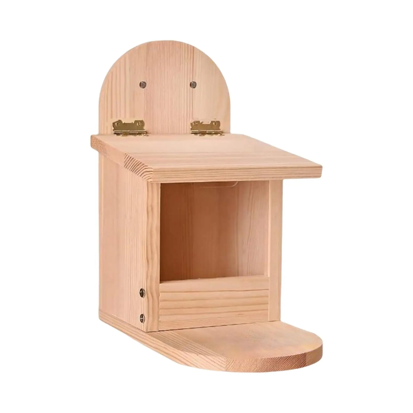 Wooden Squirrel Feeder Box with Feeding Platform Picnic Table Feeder Handcrafted Wood Animal Feeder House for Backyard Patio