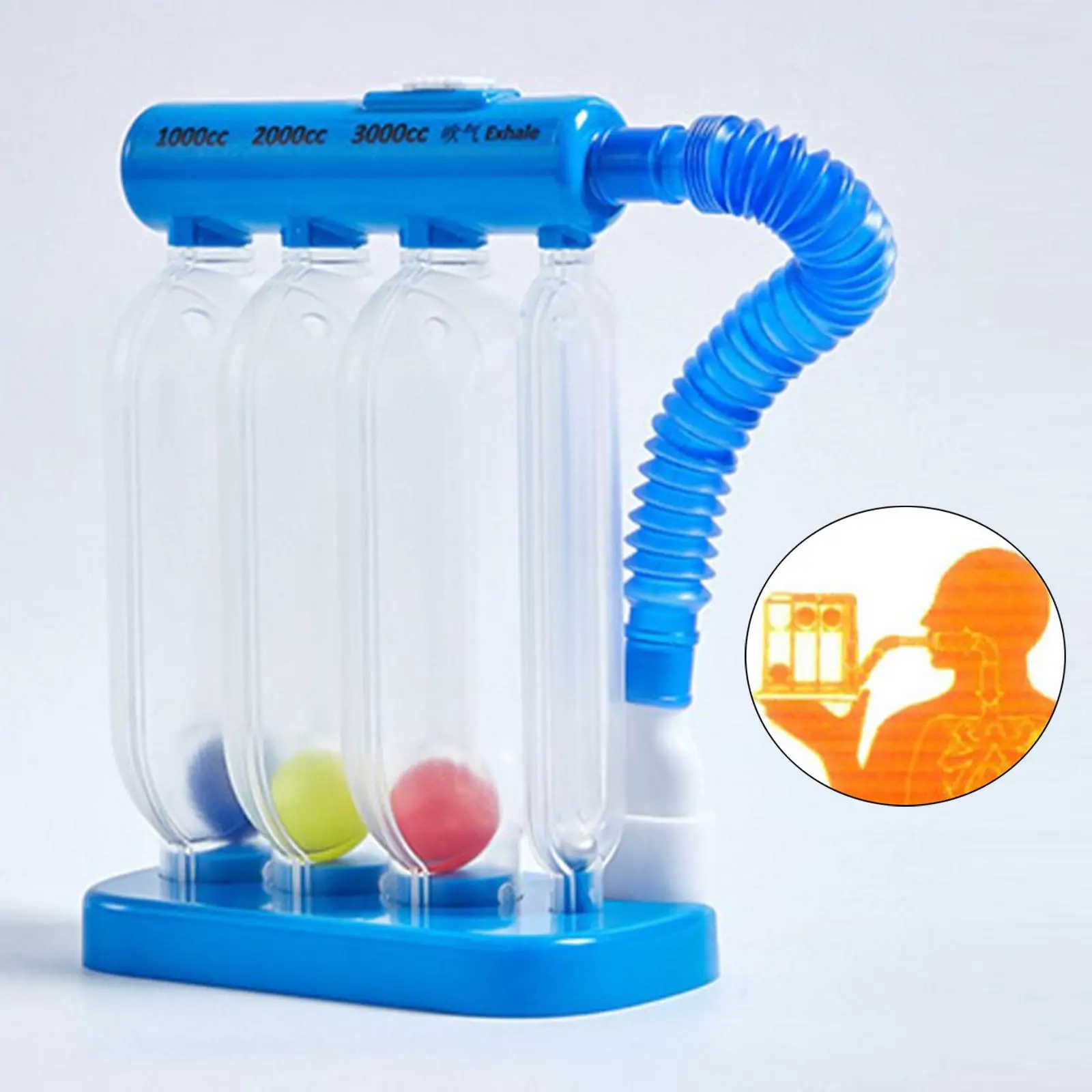 Breathing Exerciser Multi-Stage 3 Ball Inspiratory for Athletes Middle-Aged